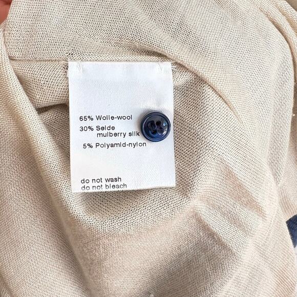 AKRIS Wool and Silk Textured Grid Optics Dress Fully Silk Lined Large Blue - Picture 5 of 13